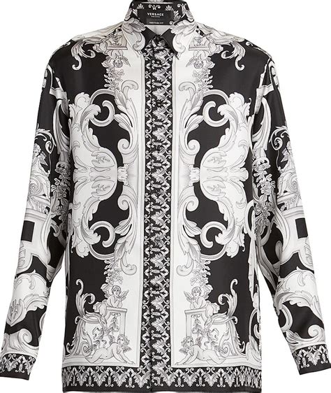 Versace Informal Baroque Print Silk Shirt 